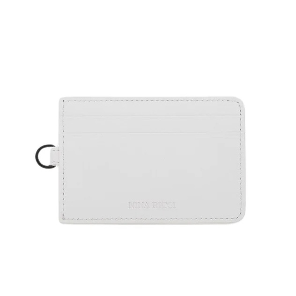 NINA RICCI embossed logo leather cardholder in white